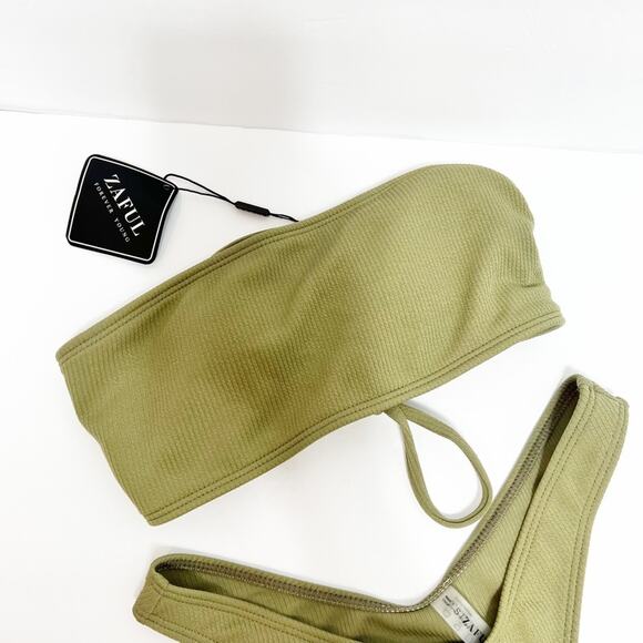 Zaful Forever Young Olive Green Small  Swimming Two Piece Bikini Set New - Picture 3 of 6